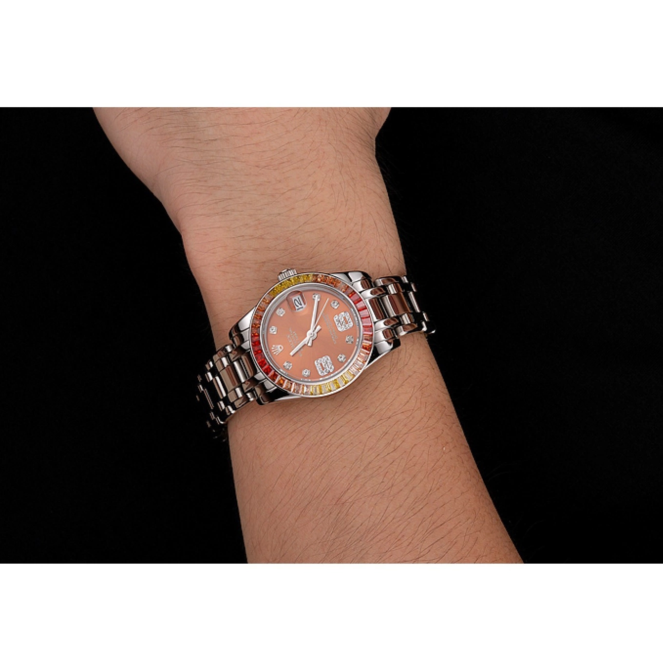 Good copy rolex watches Steel Rolex Datejust 39 Pearlmaster And Stainless Cognac Bracelet Case Dial 0626